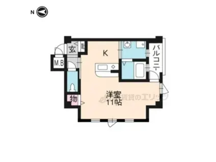 ワンズスクエア(ワンルーム/2階)の間取り写真