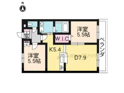 メゾンU(2LDK/2階)の間取り写真