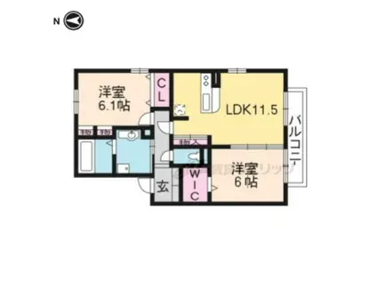 オーキッド(2LDK/1階)の間取り写真