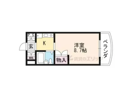 ディアコート青地(1K/2階)の間取り写真