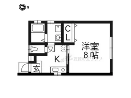 フェリーチェ洛東(1K/1階)の間取り写真