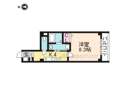 SAMSQUARE四条大宮PART(1K/5階)の間取り写真