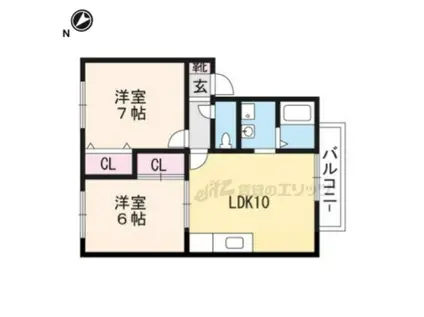 メゾン・ラ・コート弐番館(2LDK/2階)の間取り写真