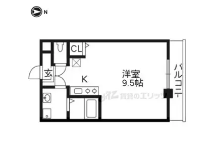 デ・リベック(1K/3階)の間取り写真