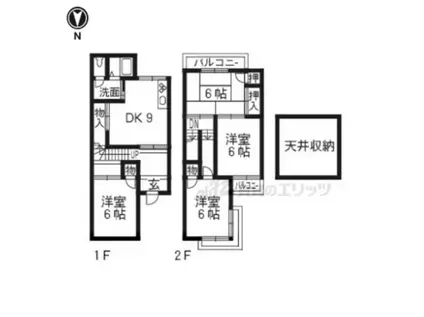 阪急電鉄京都線 西院駅(阪急) 徒歩2分 3階建 築39年(4LDK)の間取り写真