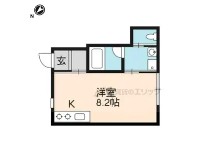 レジデンス衣笠鏡石(ワンルーム/1階)の間取り写真