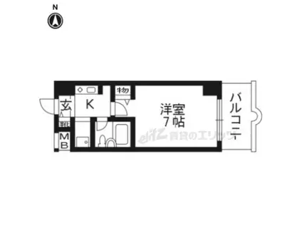 パラドール西院PART(1K/5階)の間取り写真