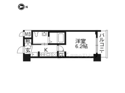 近鉄京都線 東寺駅 徒歩4分 7階建 築13年(1K/4階)の間取り写真