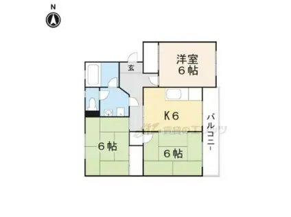 サンブルグ山田(3DK/2階)の間取り写真