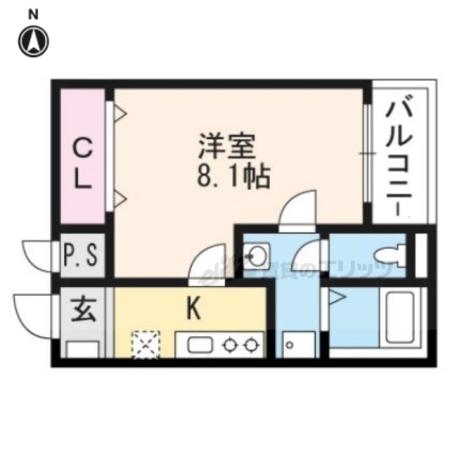 ラフィーネ葛野(1K/3階)の間取り写真