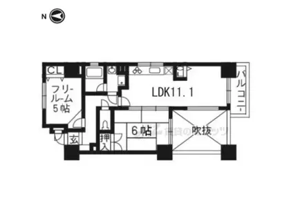 サンフォニア五条大宮(2LDK/10階)の間取り写真