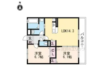 シャルマンフォート(2LDK/3階)の間取り写真