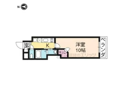 クオリカ西京極うまづか(1K/3階)の間取り写真