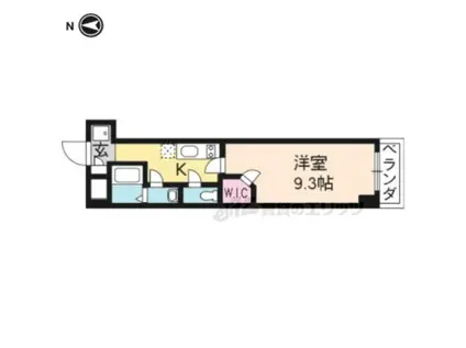 クオリカ西京極うまづか(1K/2階)の間取り写真