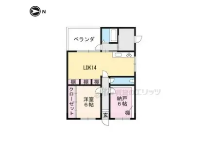 京阪電気鉄道宇治線 観月橋駅 徒歩12分 1階建 築59年(2LDK)の間取り写真