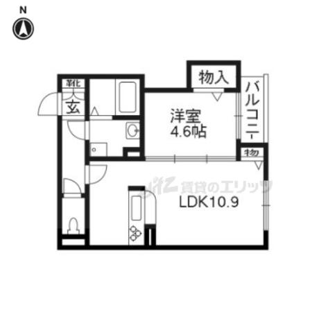 シャーメゾン清水道(1LDK/2階)の間取り写真