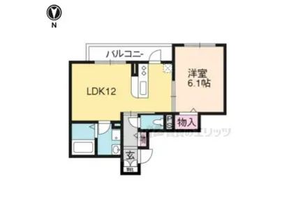 アルカンシエル(1LDK/1階)の間取り写真