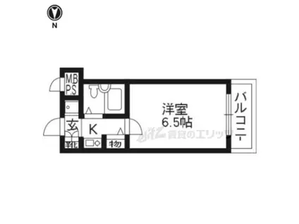 グランデール山科(1K/3階)の間取り写真