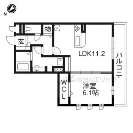 マジェスティ サザン 棟(1LDK/2階)の間取り写真
