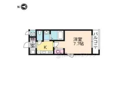 ヴェール鳳(1K/3階)の間取り写真