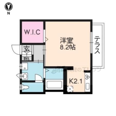 アーバンコート林(1K/2階)の間取り写真