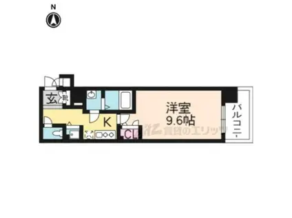 プレサンス京都四条大宮(1K/5階)の間取り写真