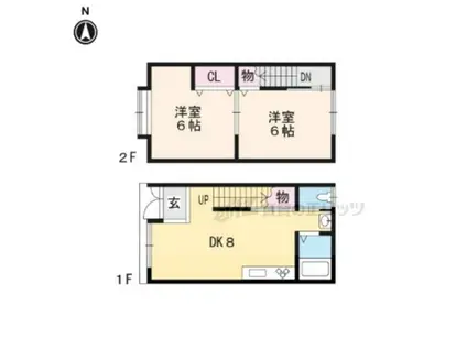 フローリアン御前(2DK/2階)の間取り写真