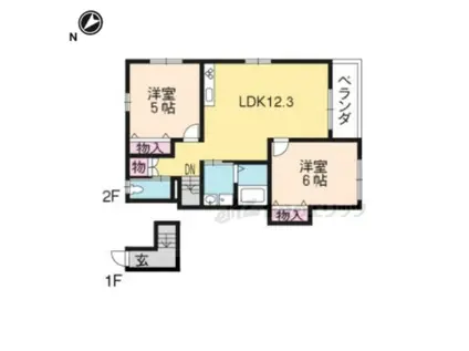 コンフォール(2LDK/2階)の間取り写真