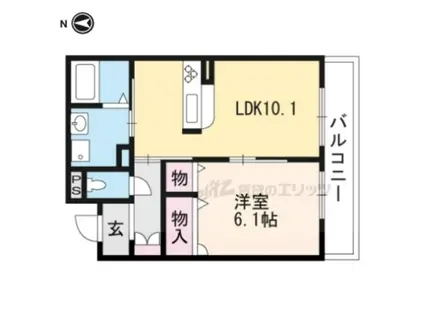 クレアール吉祥院(1LDK/2階)の間取り写真