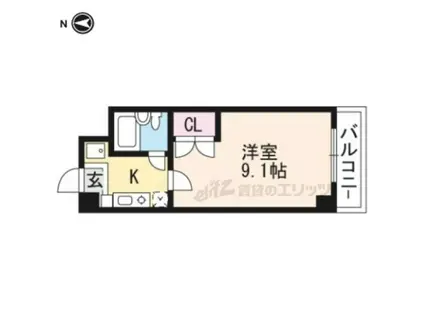 石山IVYハイツ(1K/3階)の間取り写真