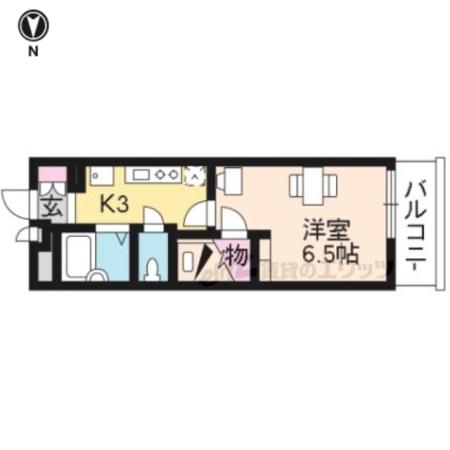 レオパレス衣笠(1K/3階)の間取り写真