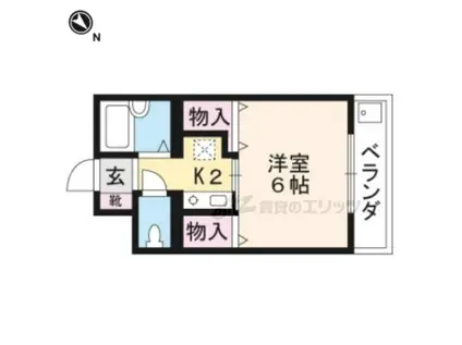 DORMITORY I・H・K(1K/1階)の間取り写真