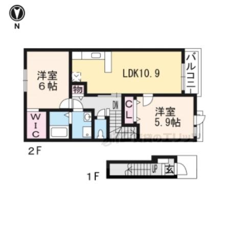 レイクとも(2LDK/2階)の間取り写真