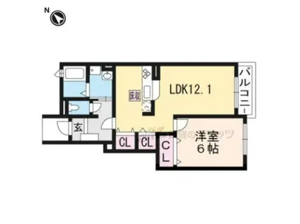 プレッソ メゾン (1LDK/1階)の間取り写真