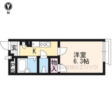 レオパレスドムス花園(1K/1階)の間取り写真