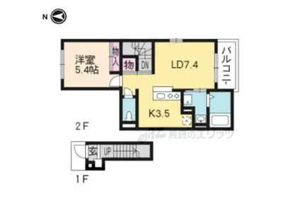 フォレストコート (1LDK/3階)の間取り写真