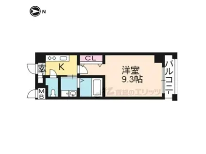 大徳寺門前ヒルズ(1K/3階)の間取り写真