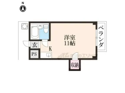 AS-1七條(ワンルーム/4階)の間取り写真