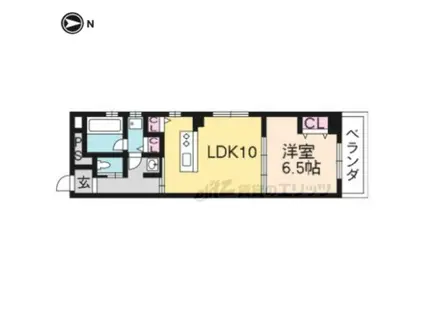 アマデウス萬壽寺葛野大路(1LDK/4階)の間取り写真