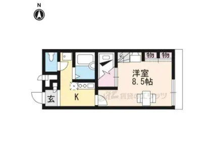 レオパレス唐崎ヶ丘(1K/2階)の間取り写真