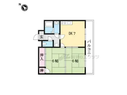 リバーサイドマンション(2DK/1階)の間取り写真