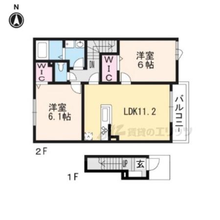 サンライズ・エイト(2LDK/2階)の間取り写真