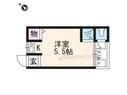 メゾンド・ローブ(ワンルーム/2階)の間取り写真