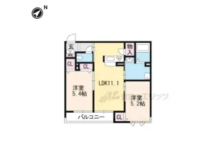 シャーメゾンシアラ(2LDK/3階)の間取り写真