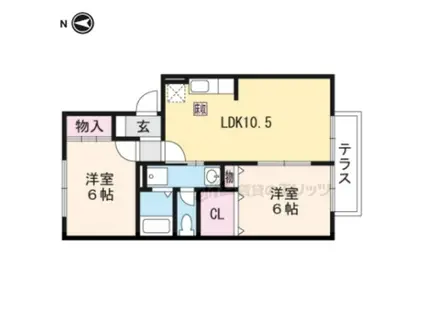 カッセル(2LDK/2階)の間取り写真