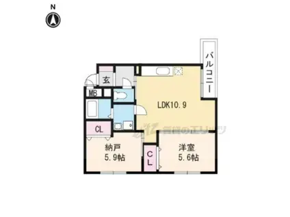 イルソーレ桂 番館(2LDK/3階)の間取り写真