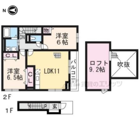 NOURISH COSIYO(2LDK/2階)の間取り写真