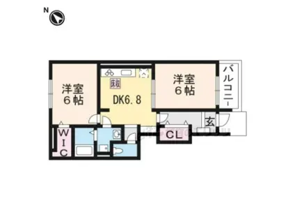 メゾンプラシード (2DK/1階)の間取り写真