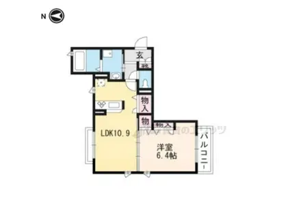 マンション茶山(1LDK/2階)の間取り写真