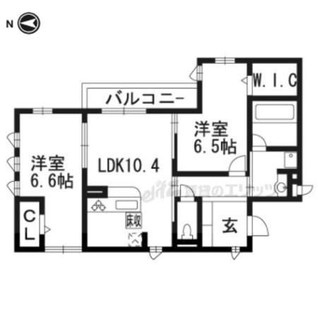 エーデルハイム東香園番館(2LDK/1階)の間取り写真